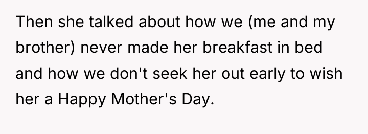 Then she talked about how we (me and my brother)...
