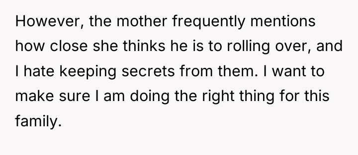 However, the mother frequently mentions how close she thinks he...