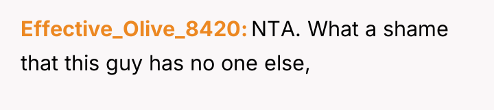 Effective_Olive_8420 NTA. What a shame that this guy has no...