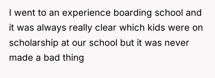 I went to an experience boarding school and it was...