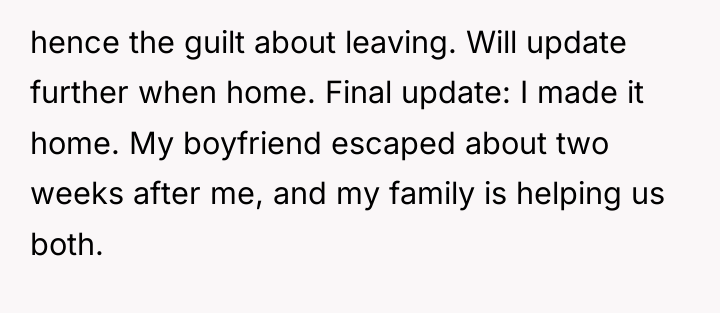 hence the guilt about leaving. Will update further when home....