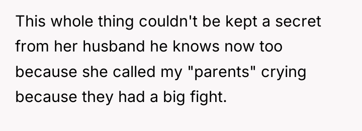 This whole thing couldn't be kept a secret from her...