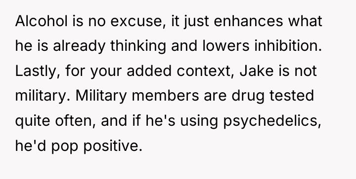 Alcohol is no excuse, it just enhances what he is...