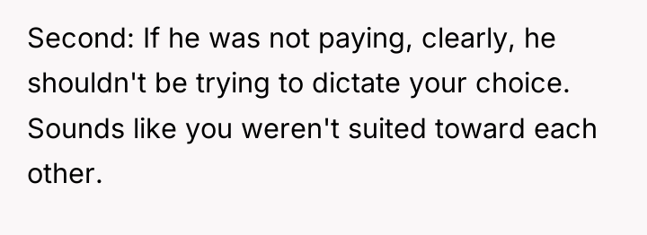 Second: If he was not paying, clearly, he shouldn't be...