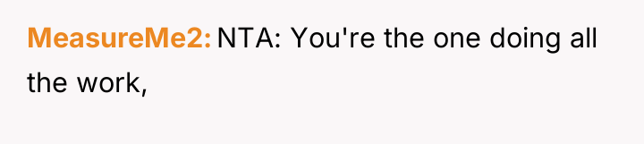 MeasureMe2 NTA: You're the one doing all the work,