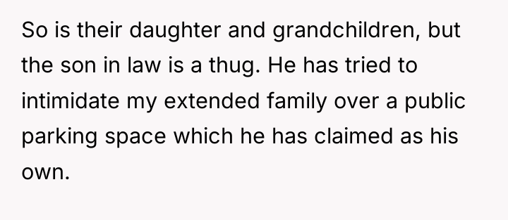 So is their daughter and grandchildren, but the son in...