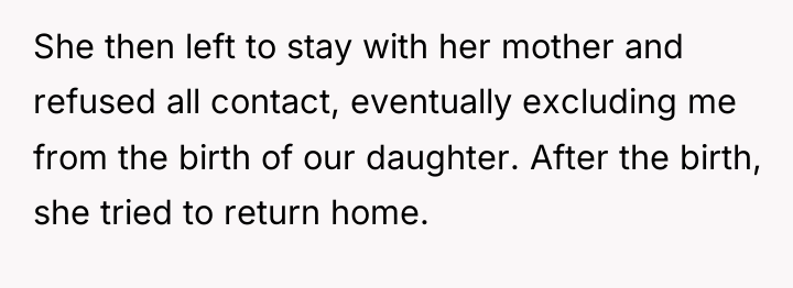 She then left to stay with her mother and refused...