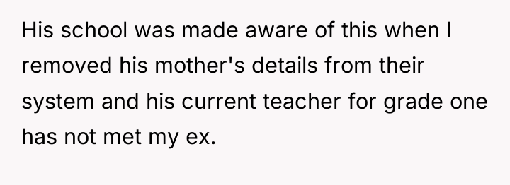 His school was made aware of this when I removed...