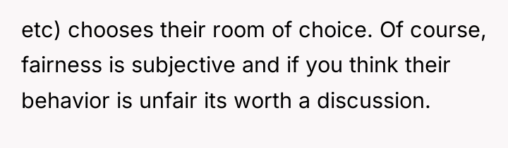 etc) chooses their room of choice. Of course, fairness is...