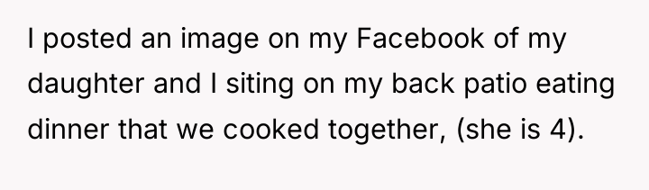 I posted an image on my Facebook of my daughter...