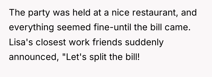 The party was held at a nice restaurant, and everything...