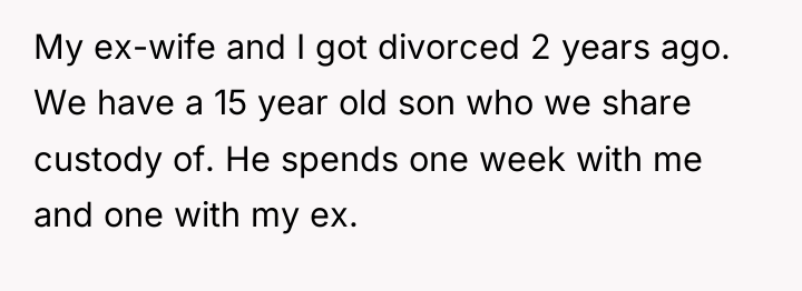 My ex-wife and I got divorced 2 years ago. We...