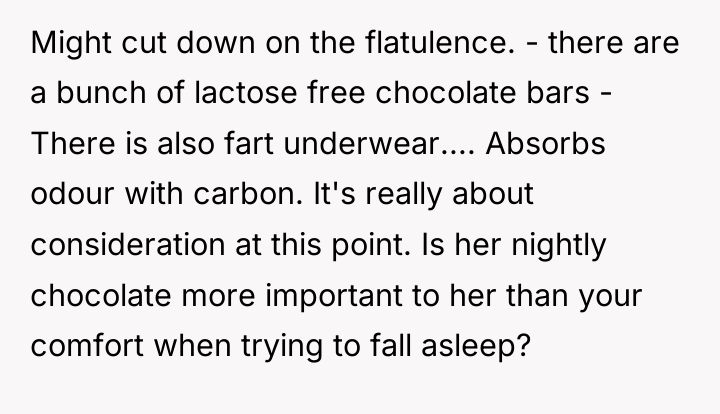 Might cut down on the flatulence. - there are a...