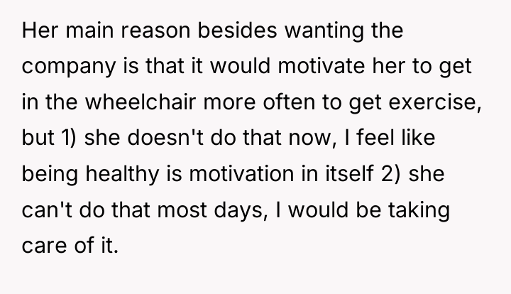 Her main reason besides wanting the company is that it...