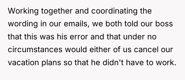 Working together and coordinating the wording in our emails, we...