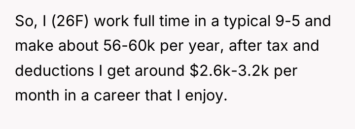 So, I (26F) work full time in a typical 9-5...