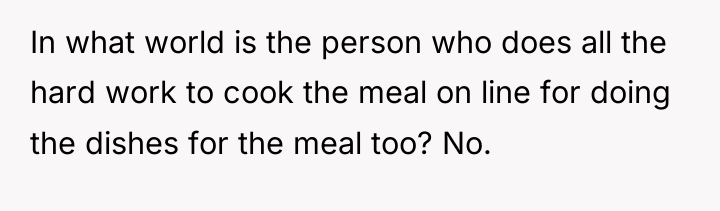 In what world is the person who does all the...