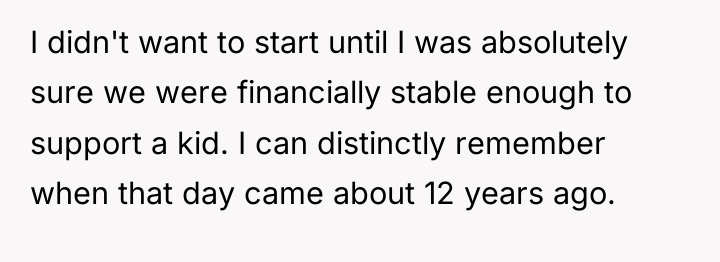 I didn't want to start until I was absolutely sure...