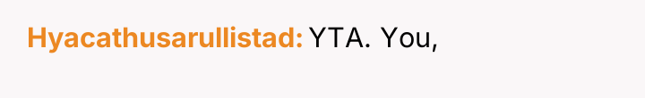 Hyacathusarullistad YTA. You,