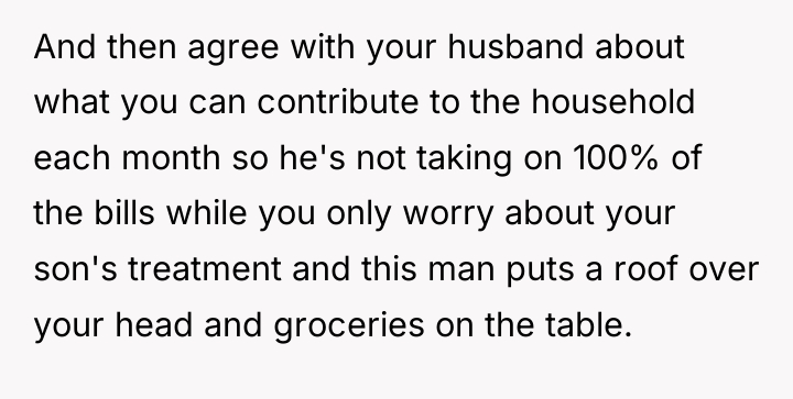 And then agree with your husband about what you can...