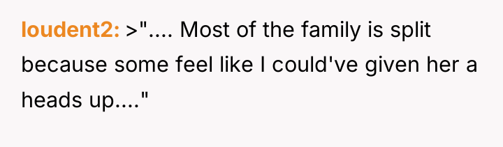 loudent2 >".... Most of the family is split because some...