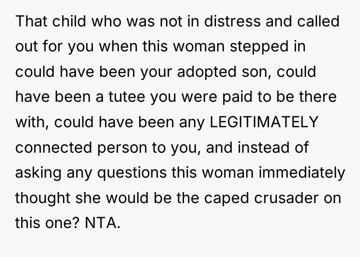 That child who was not in distress and called out...