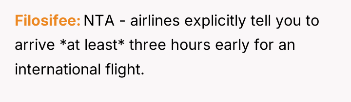 Filosifee NTA - airlines explicitly tell you to arrive *at...