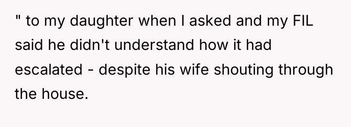 " to my daughter when I asked and my FIL...