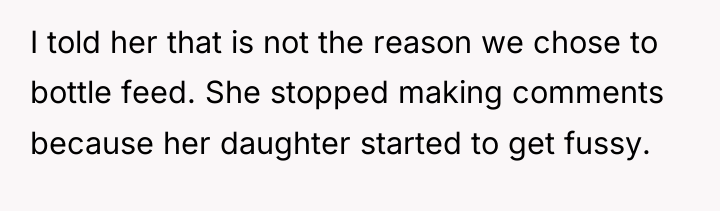I told her that is not the reason we chose...