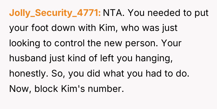 Jolly_Security_4771 NTA. You needed to put your foot down with...