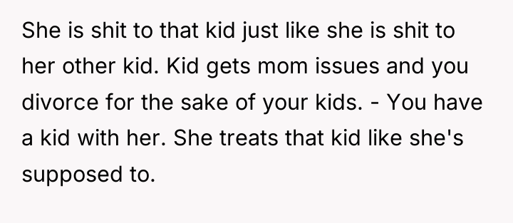 She is shit to that kid just like she is...