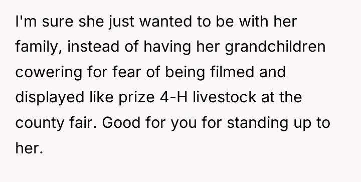 I'm sure she just wanted to be with her family,...