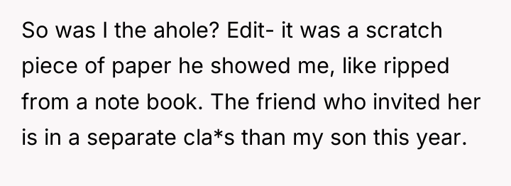 So was I the ahole? Edit- it was a scratch...