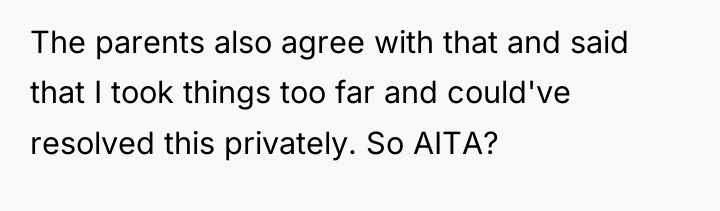 The parents also agree with that and said that I...