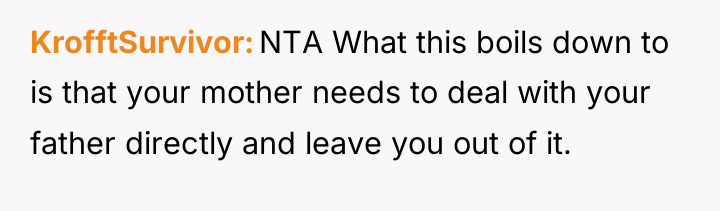 KrofftSurvivor NTA What this boils down to is that your...
