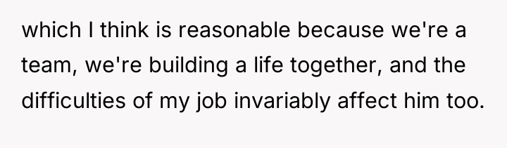 which I think is reasonable because we're a team, we're...