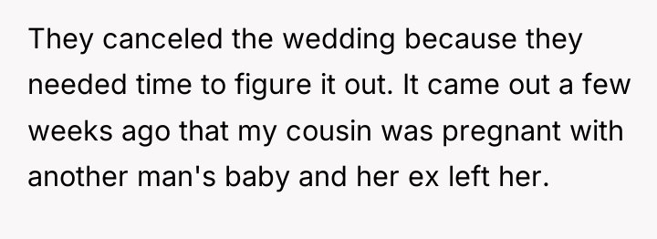 They canceled the wedding because they needed time to figure...