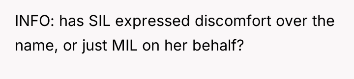 INFO: has SIL expressed discomfort over the name, or just...