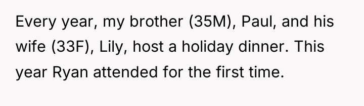 Every year, my brother (35M), Paul, and his wife (33F),...
