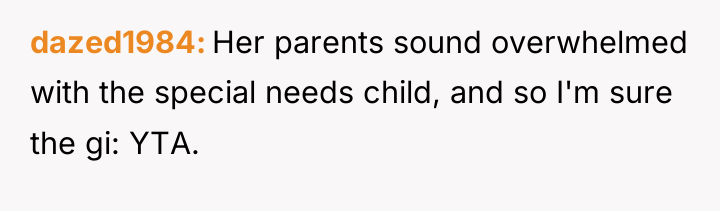 dazed1984 Her parents sound overwhelmed with the special needs child,...