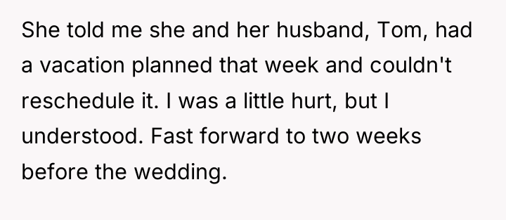 She told me she and her husband, Tom, had a...