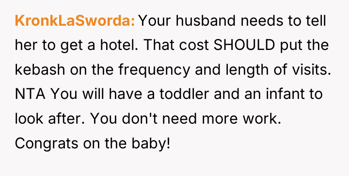KronkLaSworda Your husband needs to tell her to get a...