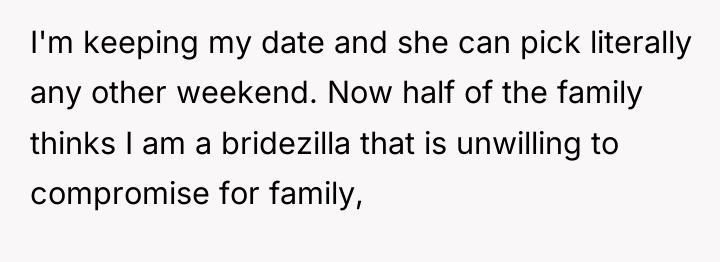 I'm keeping my date and she can pick literally any...