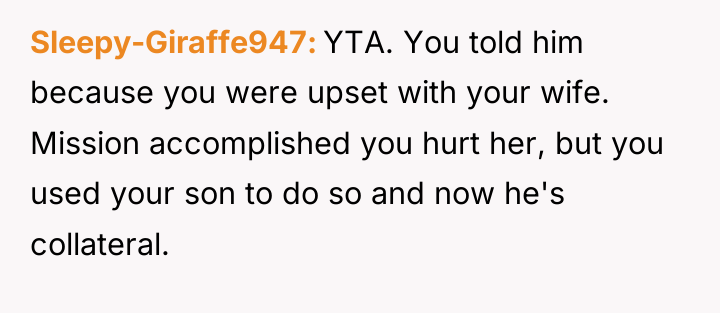 Sleepy-Giraffe947 YTA. You told him because you were upset with...