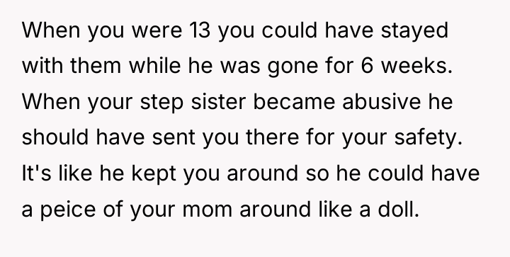 When you were 13 you could have stayed with them...