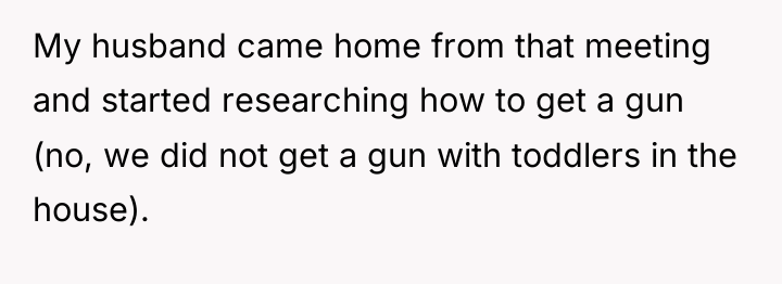My husband came home from that meeting and started researching...