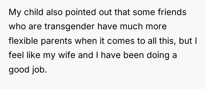 My child also pointed out that some friends who are...