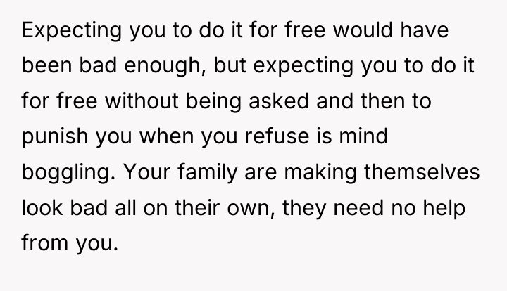 Expecting you to do it for free would have been...
