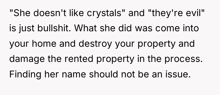 "She doesn't like crystals" and "they're evil" is just bullshit....