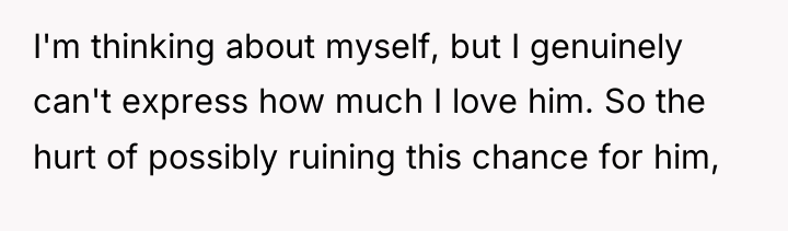 I'm thinking about myself, but I genuinely can't express how...